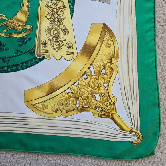 Hermès Vintage Silk Scarf Étriers Stirrups Equestrian Hand Rolled - Picture 11 of 16